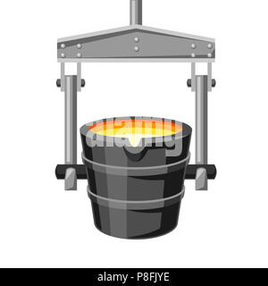 Metallurgical ladle illustration. Stock Vector