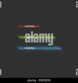 Progress loading bar with lighting. Concept technology. Vector illustration Stock Vector