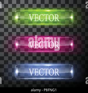 Glass vector button plane. Easy editable background Stock Vector