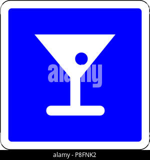 Alcohol allowed blue sign Stock Photo