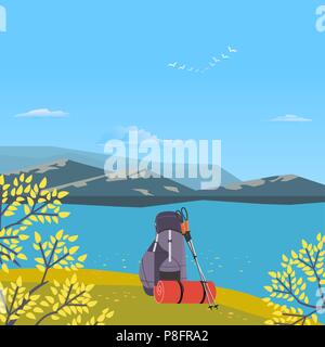 Hiking equipment icon Stock Vector