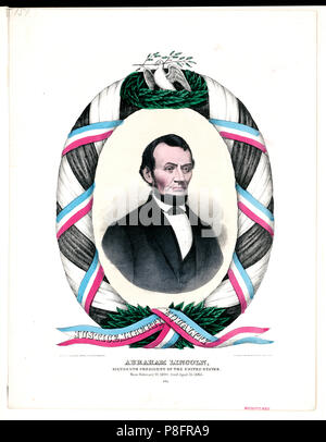 Abraham Lincoln, sixteenth President of the United States. Born February 12, 1809. Died April 15, 1865 Stock Photo