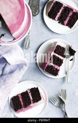 Pink ombre layer cake Stock Photo