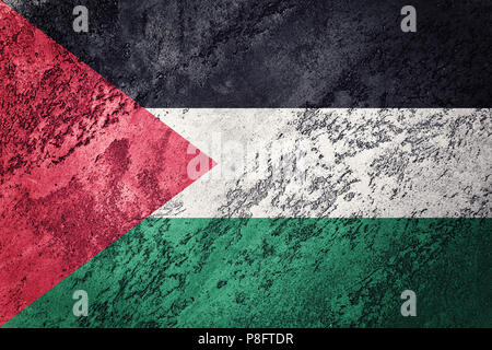 Grunge Palestine Flag. Palestine Flag with grunge texture. Stock Photo