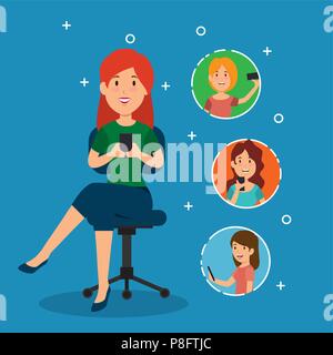 young businesswoman in the workplace office Stock Vector