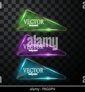 Glass vector button plane. Easy editable background Stock Vector