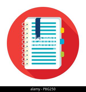 Personal dictionary icon in flat design isolated on white background. Interpreter and translator symbol stock vector illustration. Stock Vector