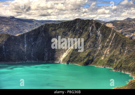 Quilotoa Crater Lake, Ecuador Stock Photo