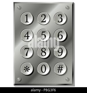 Number code keyboard Stock Vector