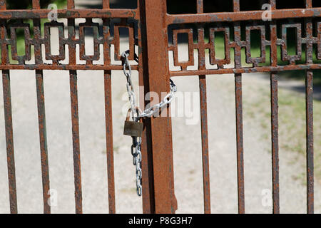 Quebec,canada.A locked gate Stock Photo