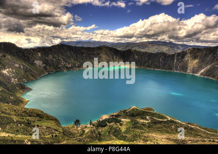 Quilotoa Crater Lake, Ecuador Stock Photo