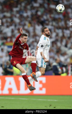 L-R) Andy Robertson (Liverpool), Luka Modric (Real), MAY 26, 2018