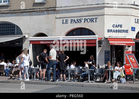 La Rochelle, cafe, southwestern France and capital of the Charente-Maritime department. France, Europe Stock Photo