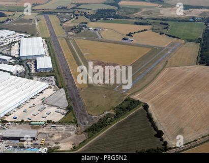 aerial view of Sherburn Airfield in West Yorkshire Stock Photo