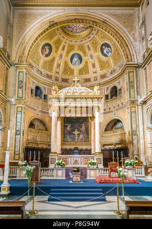 Basilica of Saint Lawrence in Damaso in Rome, Italy. Stock Photo
