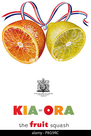 An advert for Kia Ora orange and lemon flavoured whole-fruit 'Suncrush ...