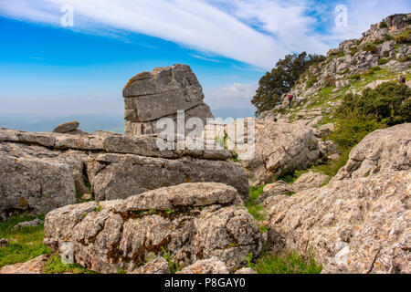 Torcal de Antequera, Erosion working on Jurassic limestones, Málaga province. Andalusia, Southern Spain Europe Stock Photo