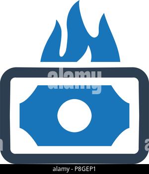 Money Burning Icon Stock Vector