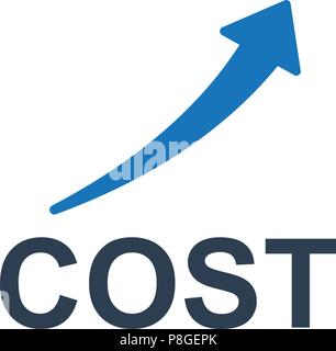 Cost Increase Icon Stock Vector