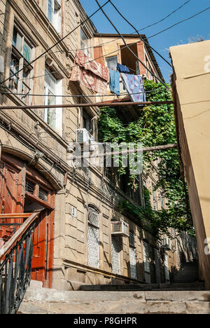 baku city old town street view in azerbaijan with traditional architecture door detail Stock Photo