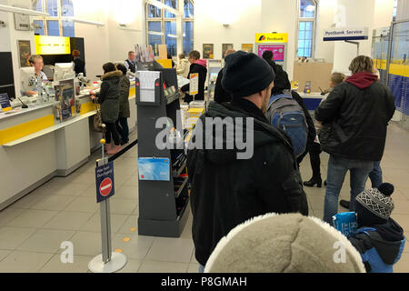 Berlin, Germany, queue in a branch of Postbank Stock Photo