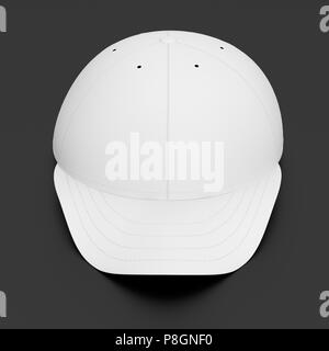 White cap isolated on black background. Include clipping path. 3d render Stock Photo