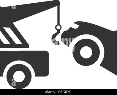 Car Towing Icon Stock Vector