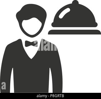 Hotel Waiter Icon Stock Vector