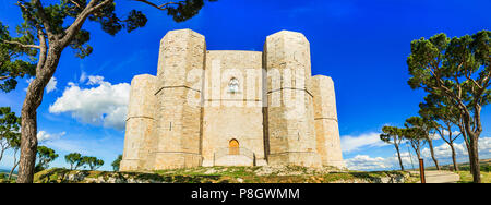 Unique Castel del Monte castle,Puglia,Italy. Stock Photo