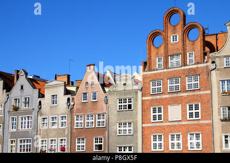 Poland - Gdansk city (also know nas Danzig) in Pomerania region. Typical apartment buildings. Stock Photo
