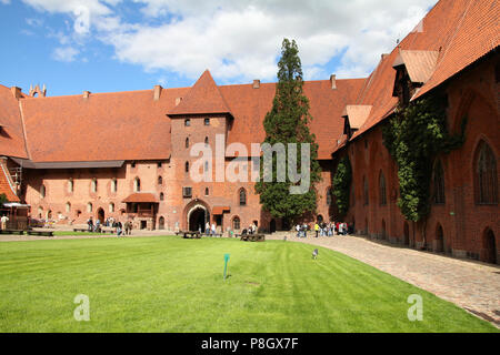 Malbork castle in Pomerania region of Poland. UNESCO World Heritage Site. Teutonic Knights' fortress also known as Marienburg. Stock Photo
