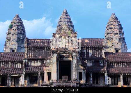Angkor Wat -  Khmer temple in Siem Reap province, Cambodia, Southeast Asia. UNESCO World Heritage Site.