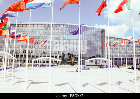 Brussels, Belgium. 11th July, 2018. NATO headquarters in Brussels, Belgium on July 11, 2018. Credit: Dominika Zarzycka/Alamy Live News Stock Photo