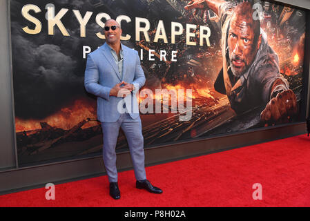 New York, USA. 10th July 2018. Dwayne Johnson attends the 'Skyscraper' New York premiere at AMC Loews Lincoln Square on July 10, 2018 in New York City. Credit: Erik Pendzich/Alamy Live News Stock Photo