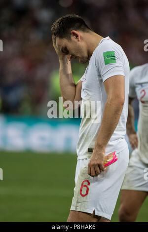 Harry MAGUIRE (ENG) is disappointed, disappointed, disappointed, disappointed, sad, frustrated, frustrated, late, half figure, half figure, portrait, gesture, gesture, Croatia (CRO) - England (ENG) 2: 1, semi-final, match 62 , on 07/11/2018 in Moscow; Football World Cup 2018 in Russia from 14.06. - 15.07.2018. | Usage worldwide Stock Photo