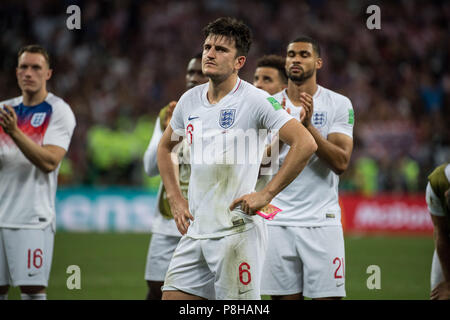 Harry MAGUIRE (ENG) is disappointed, disappointed, disappointed, disappointed, sad, frustrated, frustrated, hastate, half figure, half figure, Croatia (CRO) - England (ENG) 2: 1, Semifinals, Game 62, on 07/11/2018 in Moscow; Football World Cup 2018 in Russia from 14.06. - 15.07.2018. | Usage worldwide Stock Photo