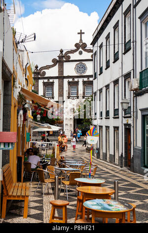 PONTA DELGADA, PORTUGAL - JUNE 28th, 2018: Ponta Delgada, on Sao Miguel Island, is the capital of the Azores archipelago of Portugal. Stock Photo