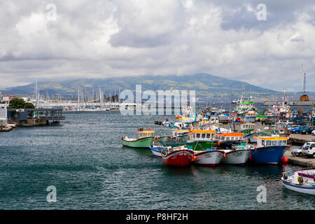 PONTA DELGADA, PORTUGAL - JUNE 28th, 2018: Ponta Delgada, on Sao Miguel Island, is the capital of the Azores archipelago of Portugal. Stock Photo