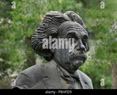 A statue of Albert Einstein by sculptor Georgy Frangulyan at Hebrew University, which he helped establish. Stock Photo