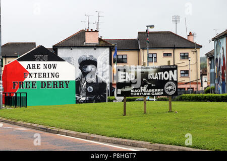 Sign announcing You Are Now in Free Derry near the site of the Bloody Sunday massacre