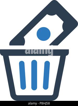 Money Waste Icon Stock Vector