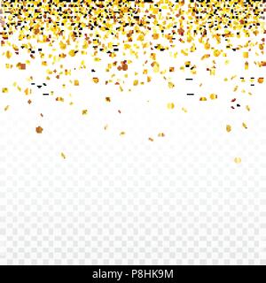 Stock vector illustration gold confetti isolated on a transparent background. EPS 10 Stock Vector