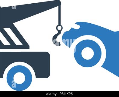 Car Towing Icon Stock Vector