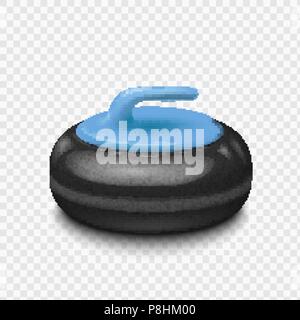 Stock vector illustration curling stone Isolated on a transparent background. Sport game. EPS 10 Stock Vector