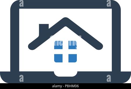 Online Real Estate Support Icon Stock Vector