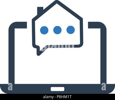 Online Real Estate Support Icon Stock Vector