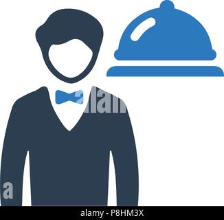 Hotel Waiter Icon Stock Vector