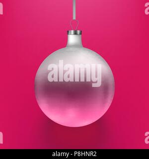 Stock vector illustration christmas ball two colors. Pink background. EPS 10 Stock Vector