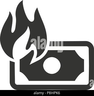 Money Burning Icon Stock Vector