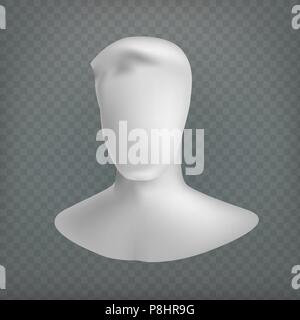 Stock vector illustration user icon. Isolated on a transparent background. Mannequin head. No face man. EPS10 Stock Vector
